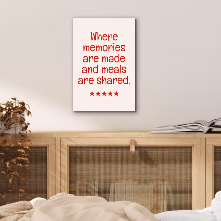 Quote - Sterren - Rood - Memories aluminium wit klein -sfeer3