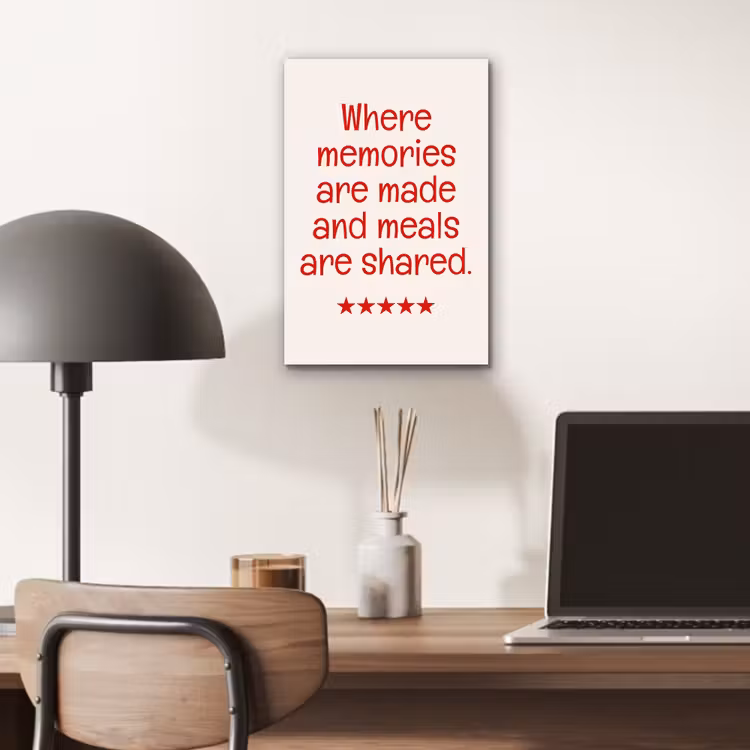 Quote - Sterren - Rood - Memories aluminium wit klein -sfeer5