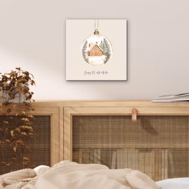 Quote - Winter - Kerst - Beige - Kerstbal aluminium wit klein -sfeer3