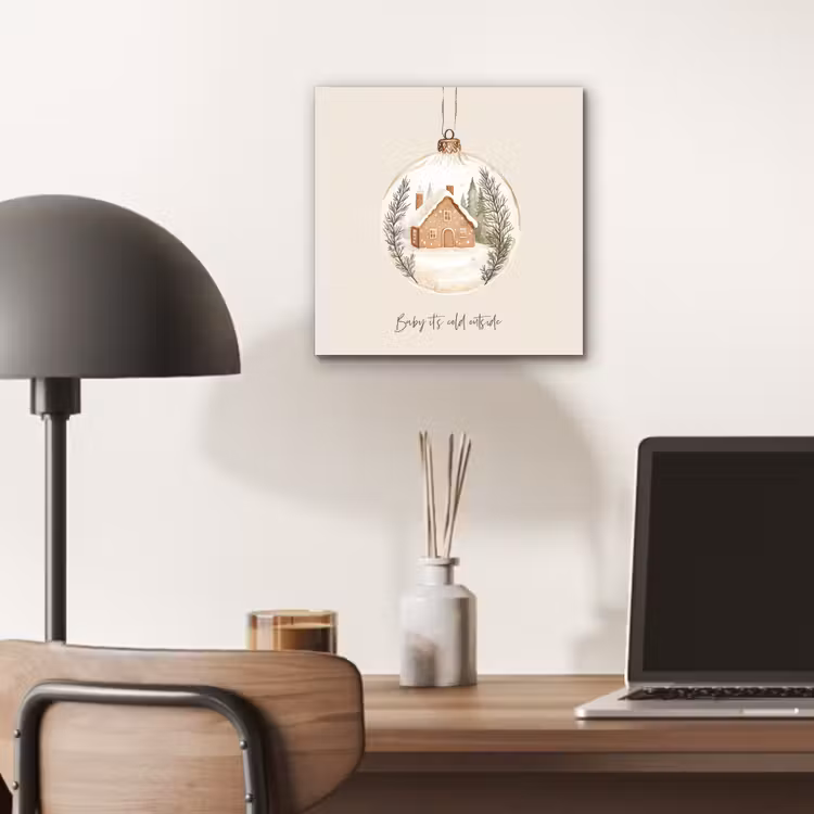 Quote - Winter - Kerst - Beige - Kerstbal aluminium wit klein -sfeer5