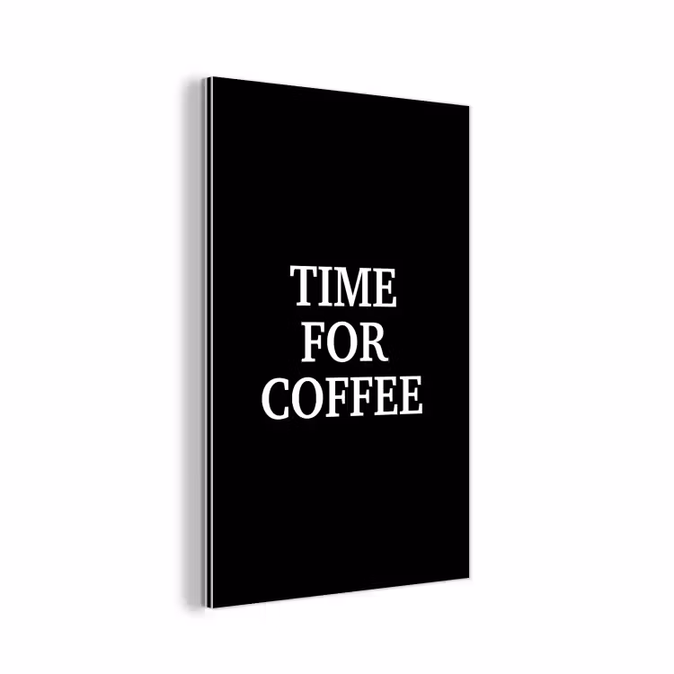Quotes - Letters - Koffie - Zwart aluminium wit klein -3d