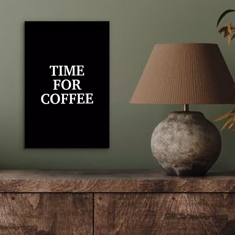 Quotes - Letters - Koffie - Zwart aluminium wit klein -sfeer2