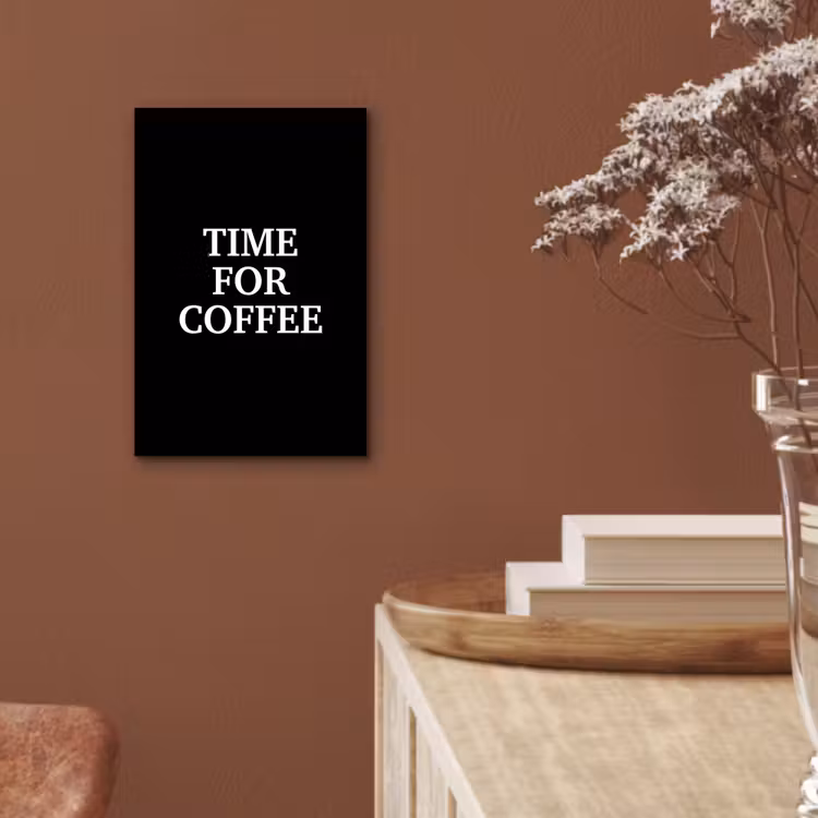 Quotes - Letters - Koffie - Zwart aluminium wit klein -sfeer4