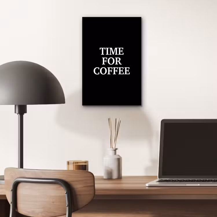 Quotes - Letters - Koffie - Zwart aluminium wit klein -sfeer5