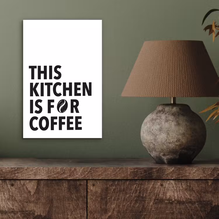 Quotes - Koffie - Bonen - Modern aluminium wit klein -sfeer2