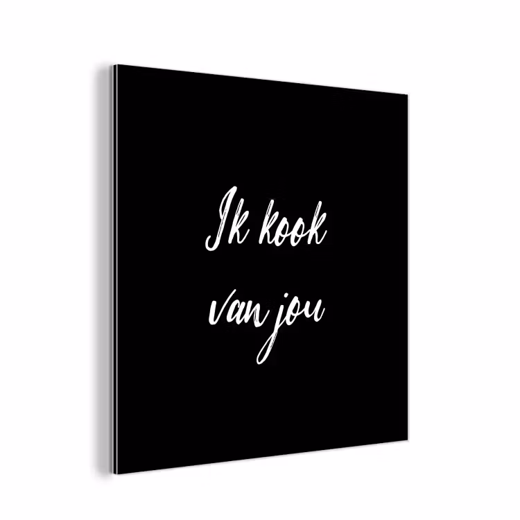 Quotes - Spreuken - Ik kook van jou - Liefde - Partner aluminium wit klein -3d