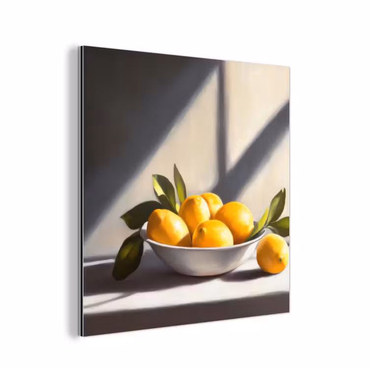 Citroenen - Stilleven - Geel aluminium wit klein -3d
