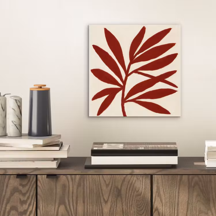 Tak - Bladeren - Rood aluminium wit klein -sfeer1