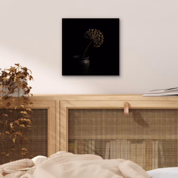 Bol - Gedroogd - Vaas - Zwart aluminium wit klein -sfeer3