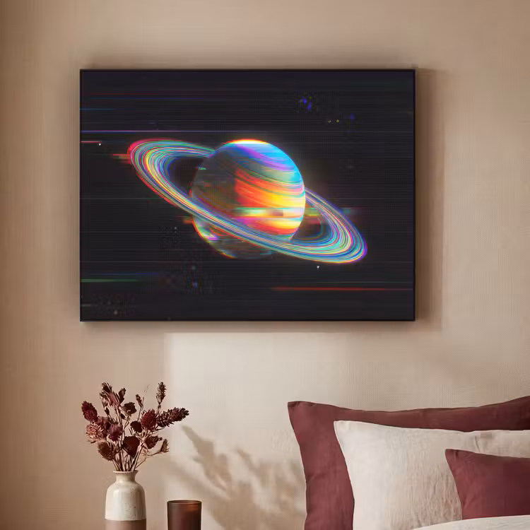 Planeet - Cirkel - Kleurrijk Textielframe - compleet frame klein -sfeer1