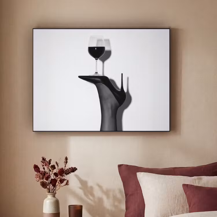 Hak - Wijn - Minimalistisch - Zwart Textielframe zwart klein -sfeer1