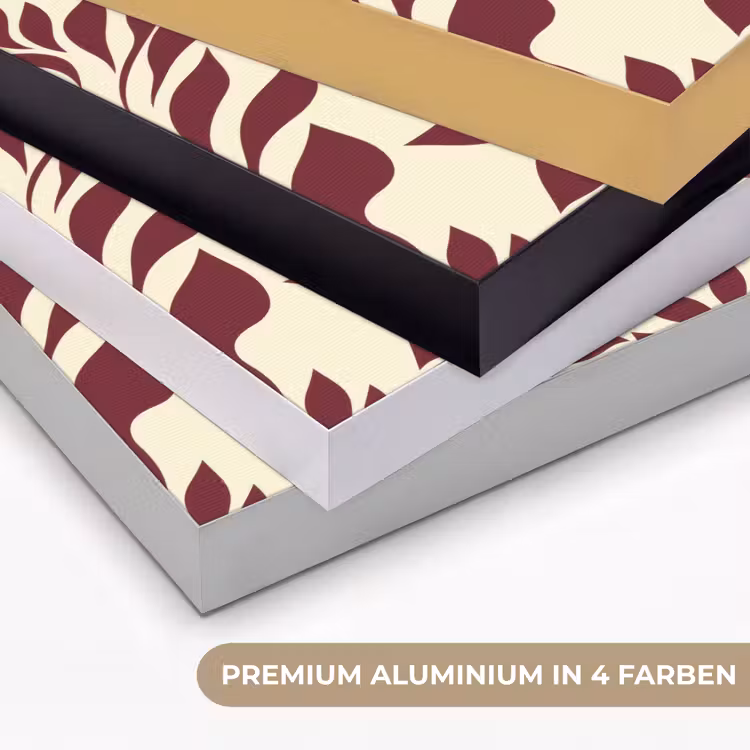 Abstract - Bladeren - Burgundy Textielframe zwart klein 947 -USP_kleurenDE
