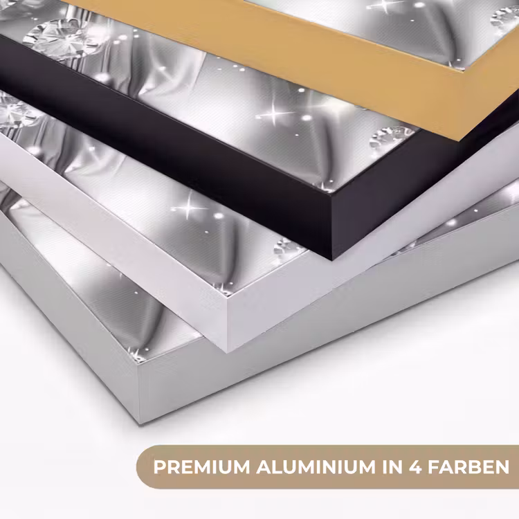 Abstract - Diamant - Luxe - Modern - Zilver Textielframe zwart klein -USP_kleurenDE