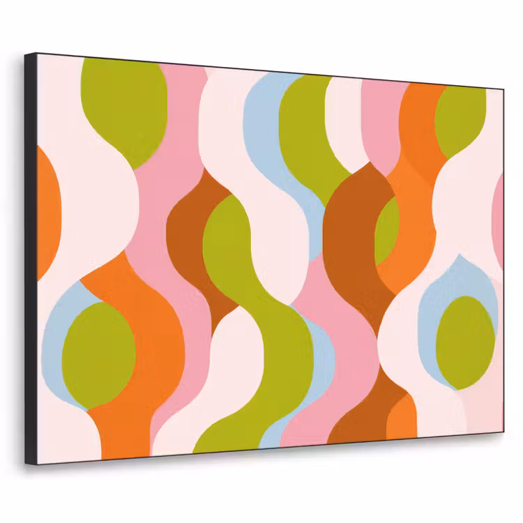 Abstract - Vormen - Roze Textielframe zwart klein -3d