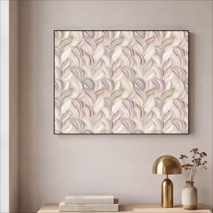 Abstract - Golvend - Pastel Textielframe zwart klein 947 -sfeer2