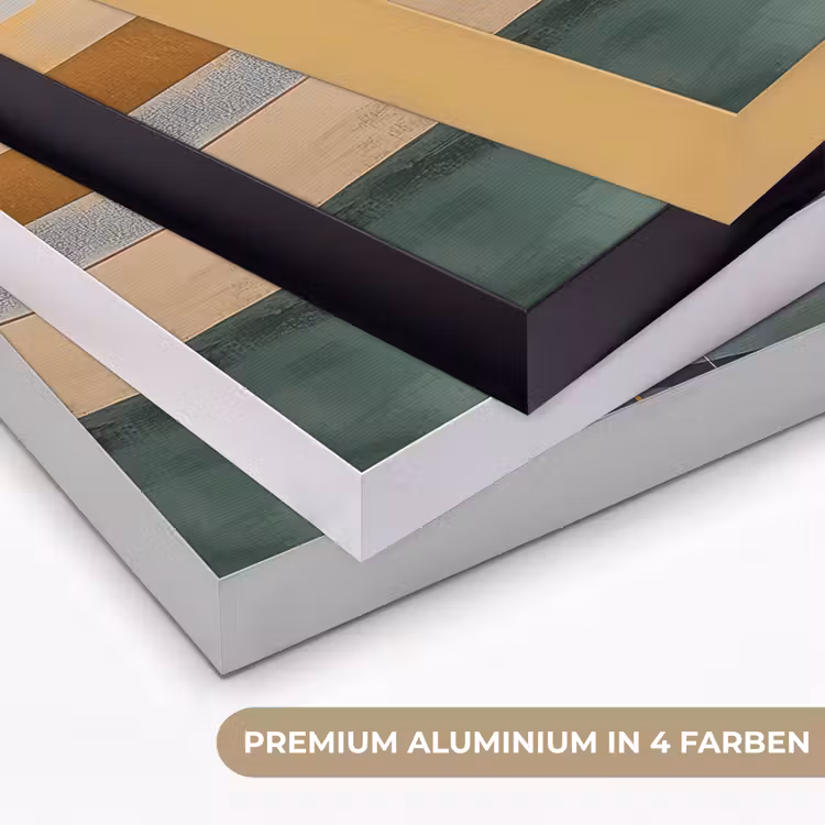 Abstract - Goud - Brons - Groen - Vormen - Modern Textielframe zwart klein -USP_kleurenDE