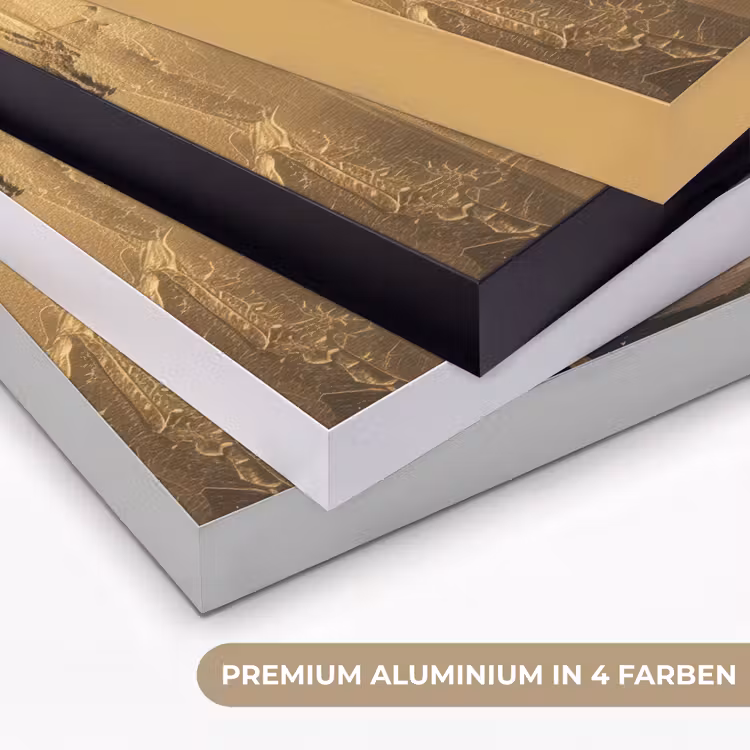 Abstract - Goud - Gezicht - Lippen Textielframe zwart klein -USP_kleurenDE