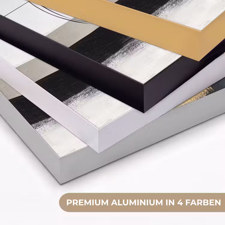 Abstract - Goud - Zilver - Vormen - Aesthetic Textielframe zwart klein -USP_kleurenDE