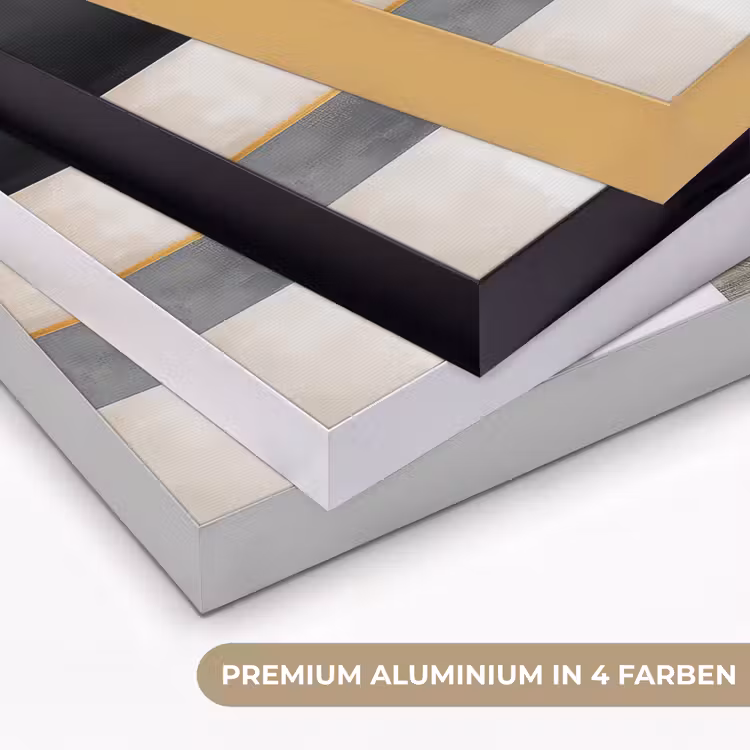 Abstract - Goud - Zilver - Vormen - Aesthetic - Modern Textielframe zwart klein -USP_kleurenDE