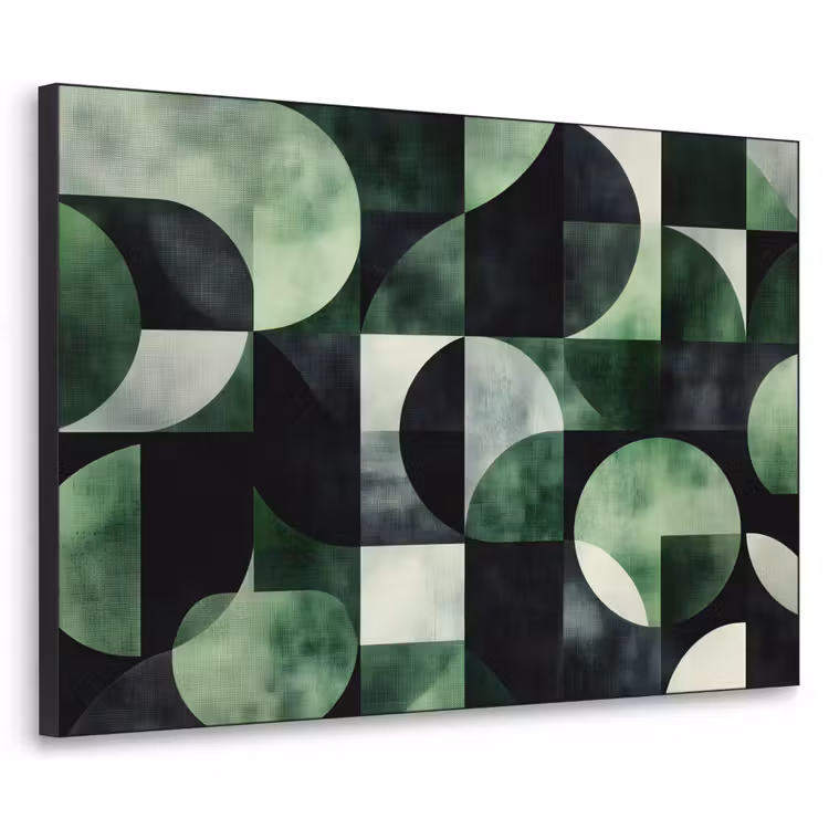 Abstract - Groen - Vormen Textielframe zwart klein -3d