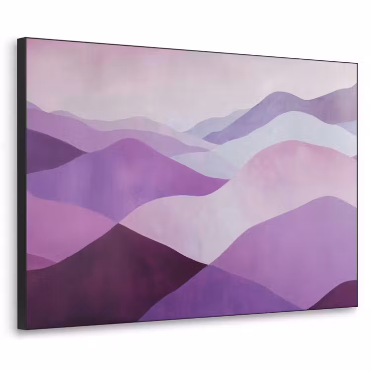 Abstract - Heuvels - Landschap - Paars Textielframe - compleet frame klein -3d