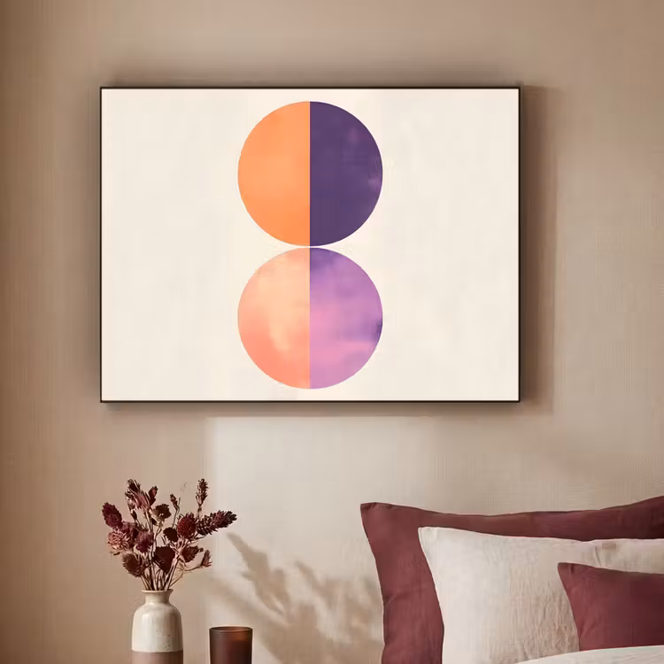 Abstract - Cirkels - Paars Textielframe - compleet frame klein -sfeer1