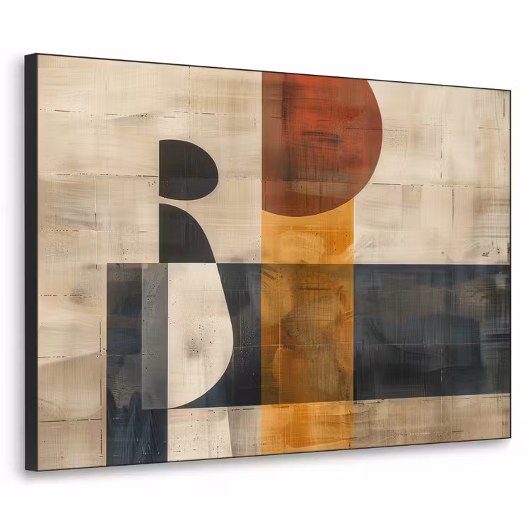 Abstract - Kunst - Vormen - Modern Textielframe zwart klein -3d