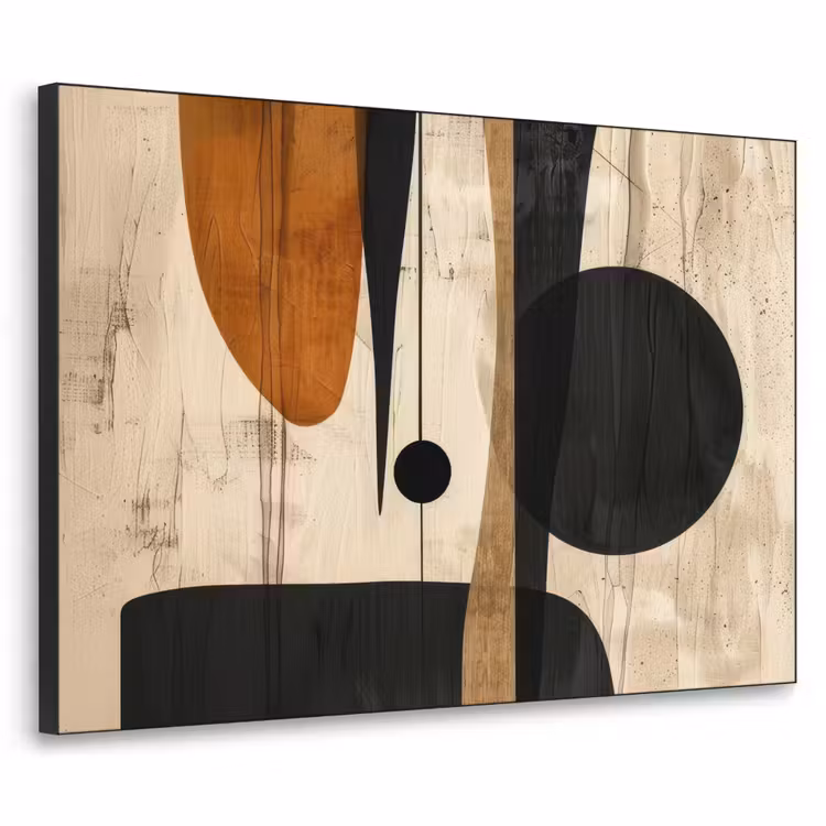 Abstract - Kunst - Vormen - Modern Textielframe zwart klein -3d