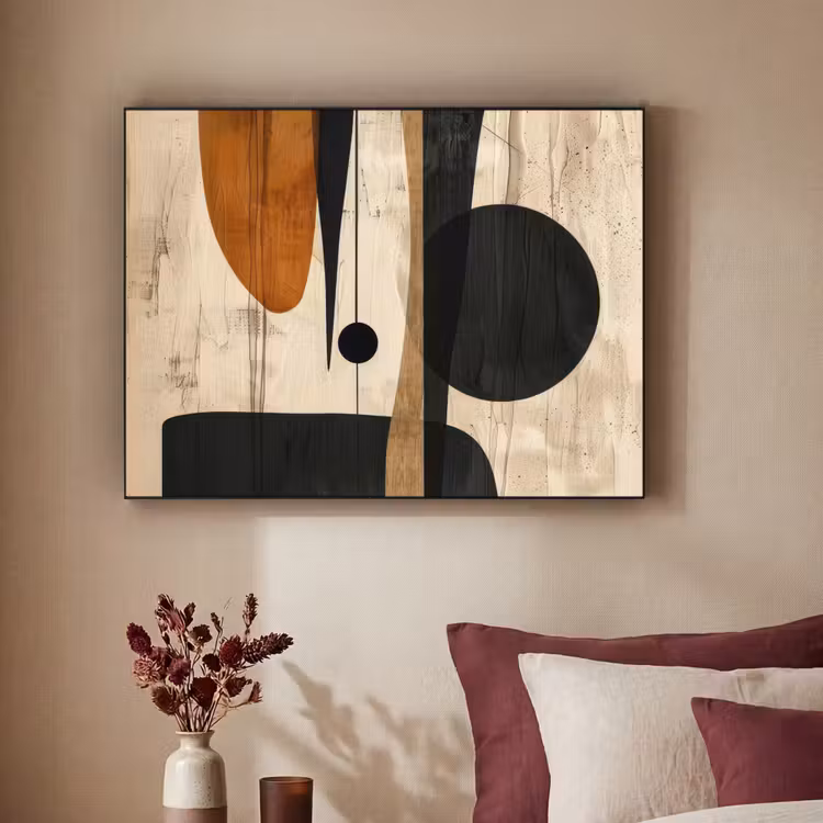 Abstract - Kunst - Vormen - Modern Textielframe zwart klein -sfeer1