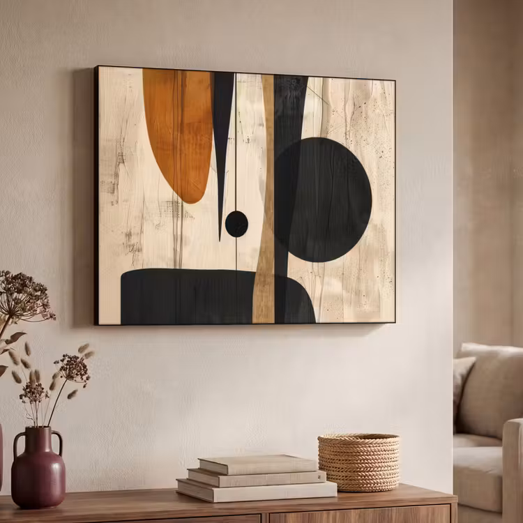 Abstract - Kunst - Vormen - Modern Textielframe zwart klein -sfeer3
