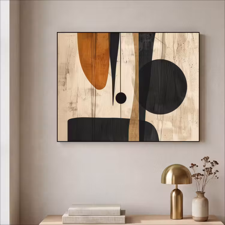 Abstract - Kunst - Vormen - Modern Textielframe zwart klein -sfeer2