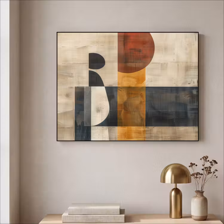 Abstract - Kunst - Vormen - Modern Textielframe - compleet frame klein -sfeer2