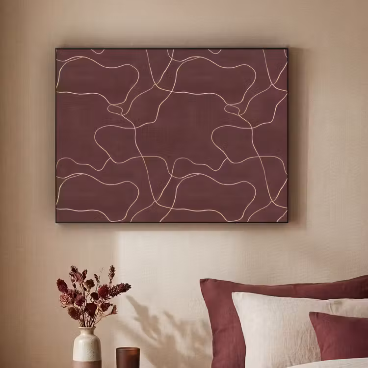 Abstract - Modern - Bruin Textielframe zwart klein 947 -sfeer1