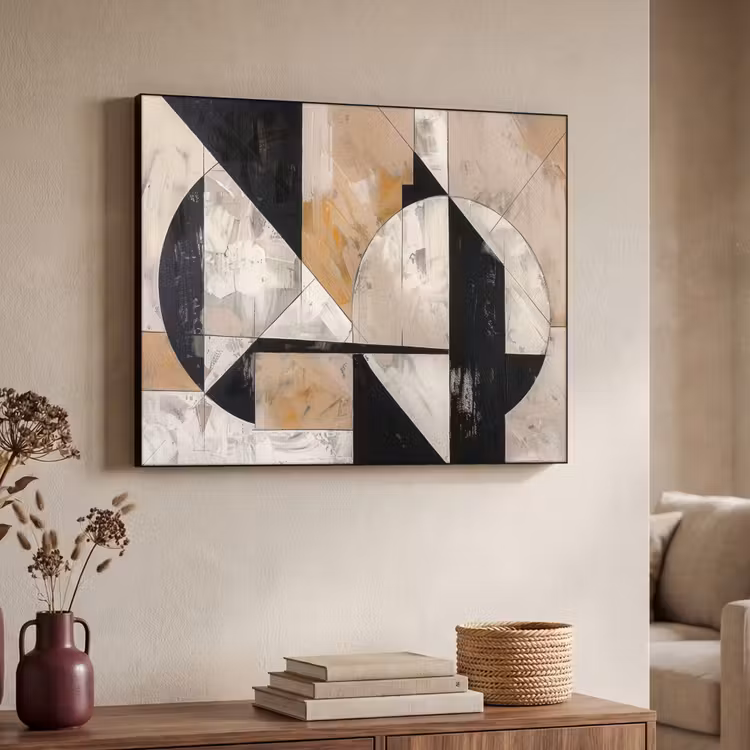 Abstract - Modern - Geometrisch - Pastel Textielframe - compleet frame klein -sfeer3