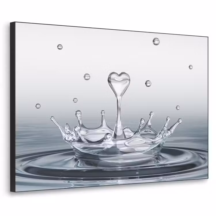 Abstract - Modern - Water - Hart Textielframe zwart klein -3d