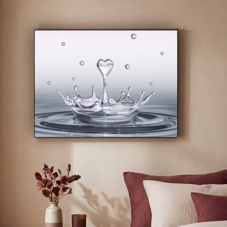 Abstract - Modern - Water - Hart Textielframe zwart klein -sfeer1
