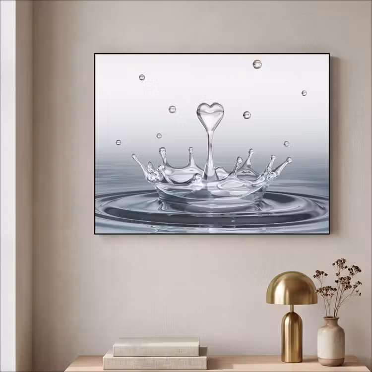 Abstract - Modern - Water - Hart Textielframe zwart klein -sfeer2