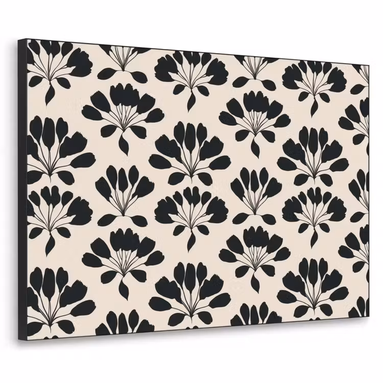 Abstract - Patroon - Zwart Textielframe zwart klein 947 -3d