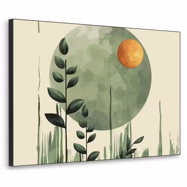 Abstract - Natuur - Kunst - Zon - Modern Textielframe zwart klein -3d