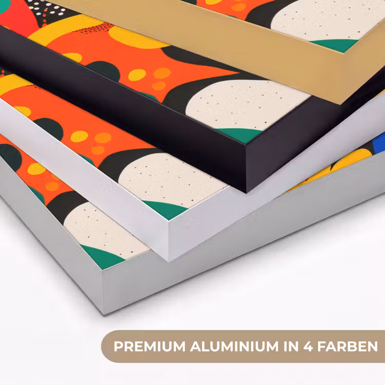 Abstract - Planten - Vormen - Kleurrijk Textielframe zwart klein -USP_kleurenDE