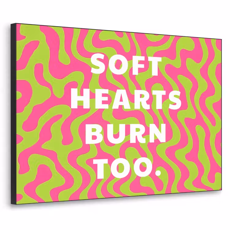 Abstract - Quote - Centraal - Roze Textielframe zwart klein -3d