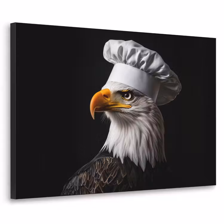 Arend -Amerika - Koksmuts - Vogel - Stoer Textielframe zwart klein -3d