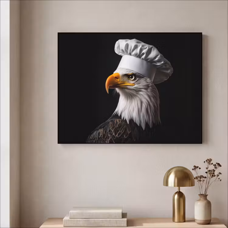 Arend -Amerika - Koksmuts - Vogel - Stoer Textielframe - compleet frame klein -sfeer2