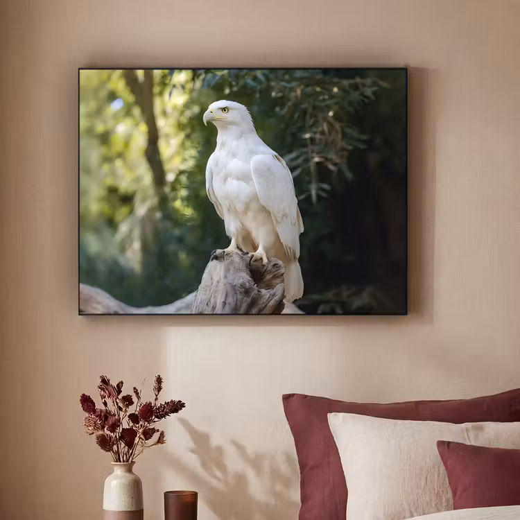 Arend - Hout - Wit - Planten Textielframe - compleet frame klein -sfeer1