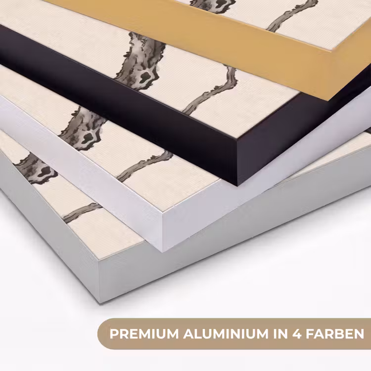 Aap - Maan - Goud Textielframe zwart klein -USP_kleurenDE
