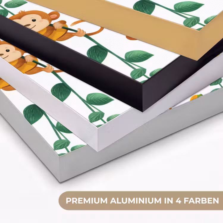 Apen - Lianen - Kleurrijk Textielframe zwart klein 947 -USP_kleurenDE