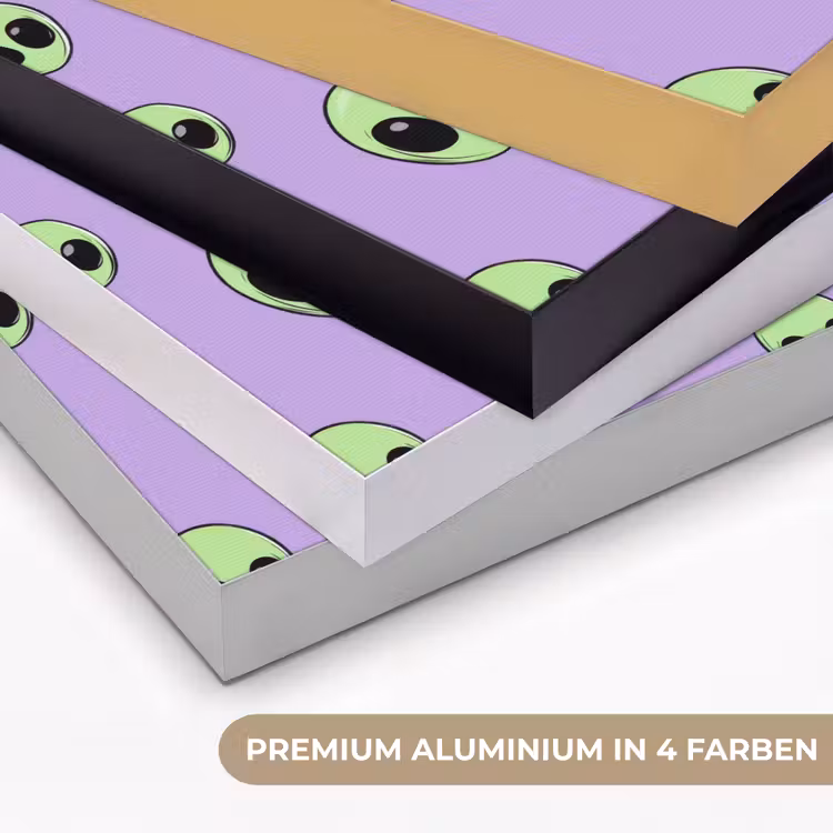 Alien - Retro - Lila Textielframe zwart klein 947 -USP_kleurenDE