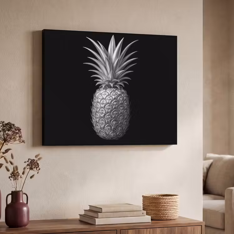 Ananas - Gedetailleerd - Bladeren Textielframe - compleet frame klein -sfeer3