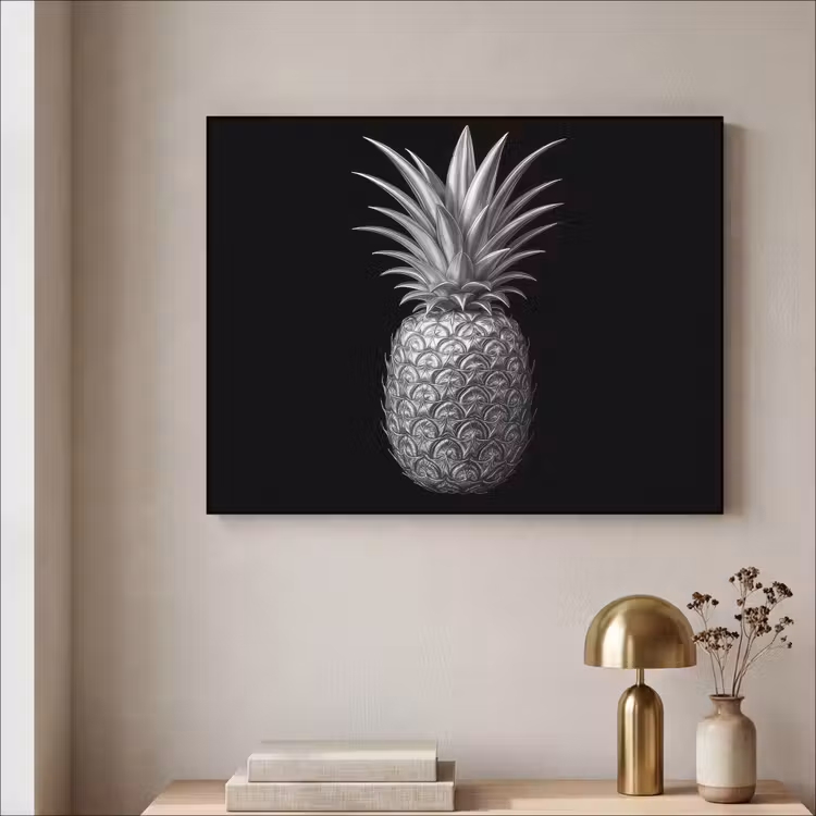 Ananas - Gedetailleerd - Bladeren Textielframe - compleet frame klein -sfeer2