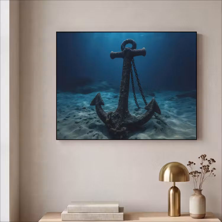 Anker - Ijzer - Zeebodem - Zand Textielframe - compleet frame klein -sfeer2